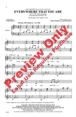Everywhere That You Are - Pasek/Paul/Beck - SATB