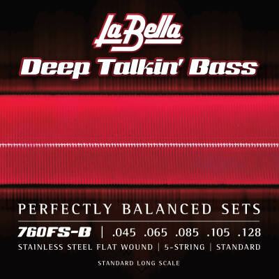 La Bella - 760FS Flat Wound 5-string Bass Set, Standard 45-128