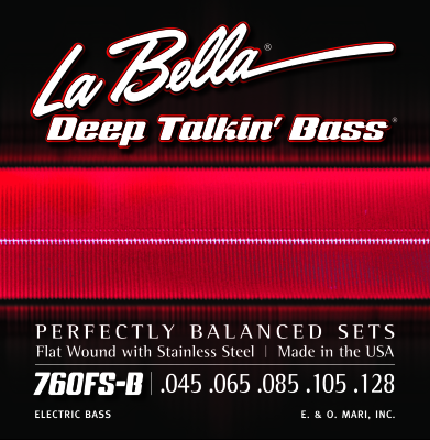 La Bella - 760FS Flat Wound 5-string Bass Set, Standard 45-128