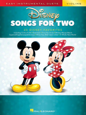 Disney Songs for Two Violins - Phillips - Violin Duets - Book