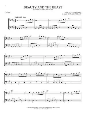 Disney Songs for Two Cellos - Phillips - Cello Duets - Book