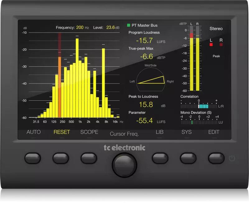 Clarity M Stereo Desktop Audio Meter with 7\'\' High Resolution Display