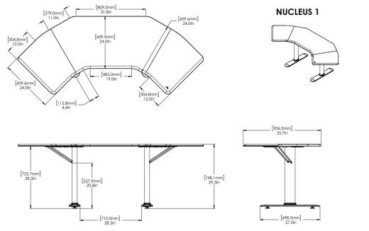 Nucleus 1 Studio Desk Base Model w/12\'\' Extensions