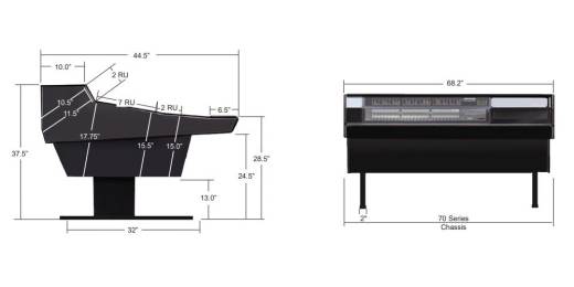 70 Series Workstation for Avid C|24 Control Surface - Black Trim