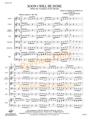 Soon I Will Be Done - Spiritual/Gruselle - String Orchestra - Gr. 2