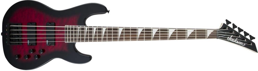 JS Series Concert Bass JS3VQ, Amaranth Fingerboard - Transparent Red Burst