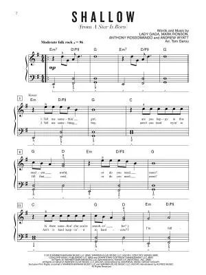 Shallow  (from A Star Is Born) - Lady Gaga/Gerou - Big Note Piano - Sheet Music