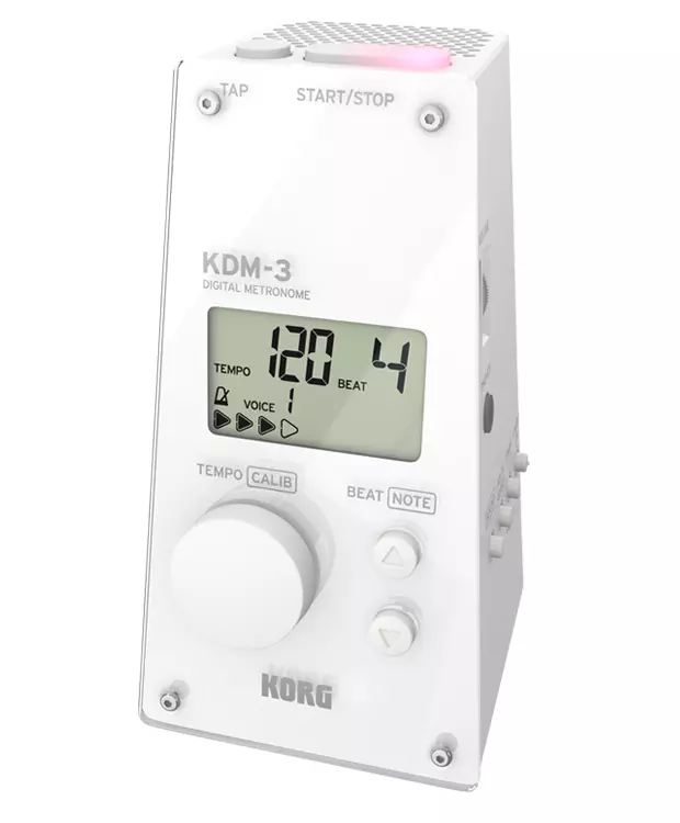 KDM-3 Quartz Metronome w/Volume & Rhythms - White