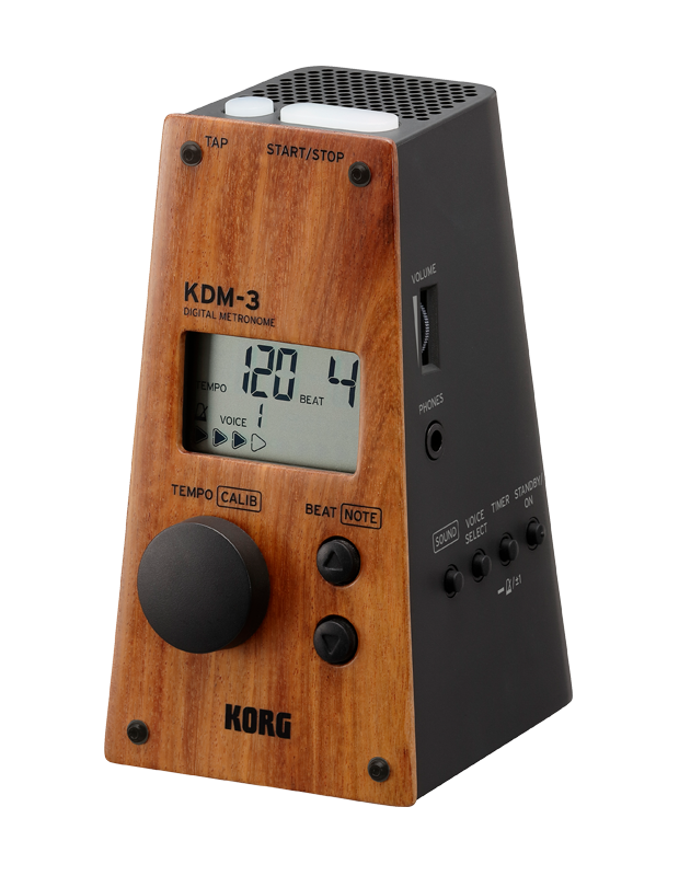 KDM-3 Limited Edition Quartz Metronome w/Volume & Rhythms - Wood Front Panel