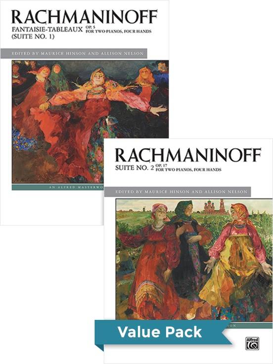 Rachmaninoff Suites 1-2 (Value Pack) - ed. Hinson/Nelson - Piano Duets (2 Pianos, 4 Hands) - Books