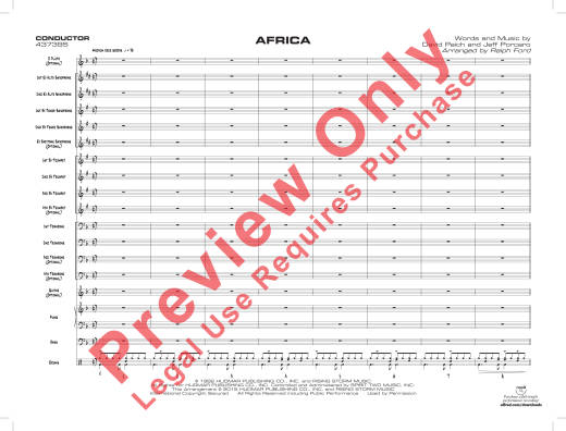 Africa - Paich/Porcaro/Ford - Jazz Ensemble - Gr. 2