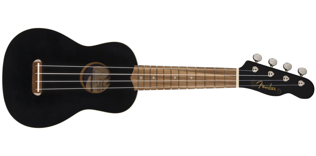 Venice Soprano Ukulele, Walnut Fretboard - Black