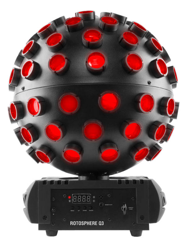 Rotosphere Q3 Mirror Ball Simulator w/RGBW LEDs - Black Housing