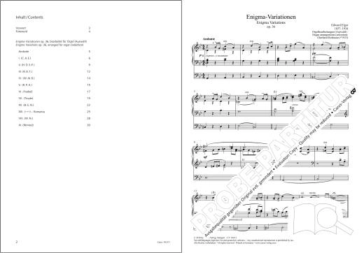 Enigma Variations op. 36. (Selections) - Elgar/Hofmann - Organ - Book