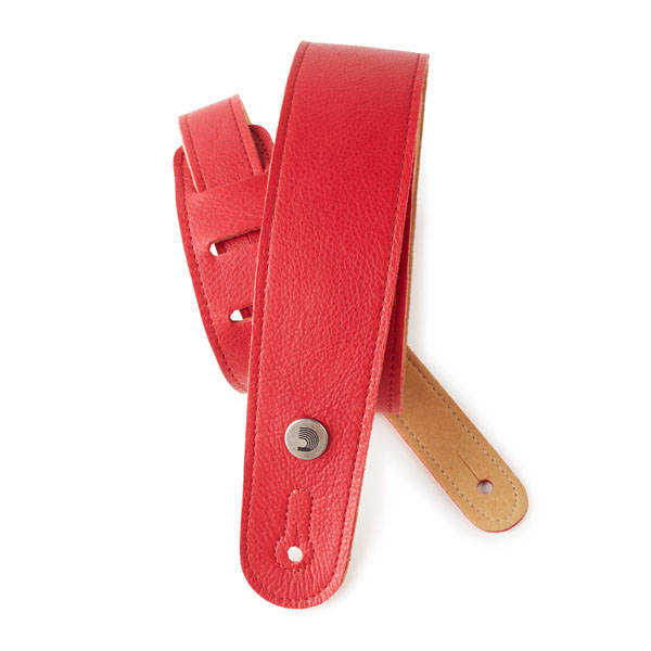 Garment Leather Guitar Strap, 2\'\' - Red