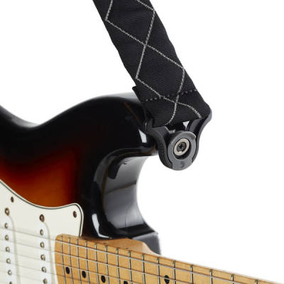 50mm Auto Lock Guitar Strap - Black Diamond Padded