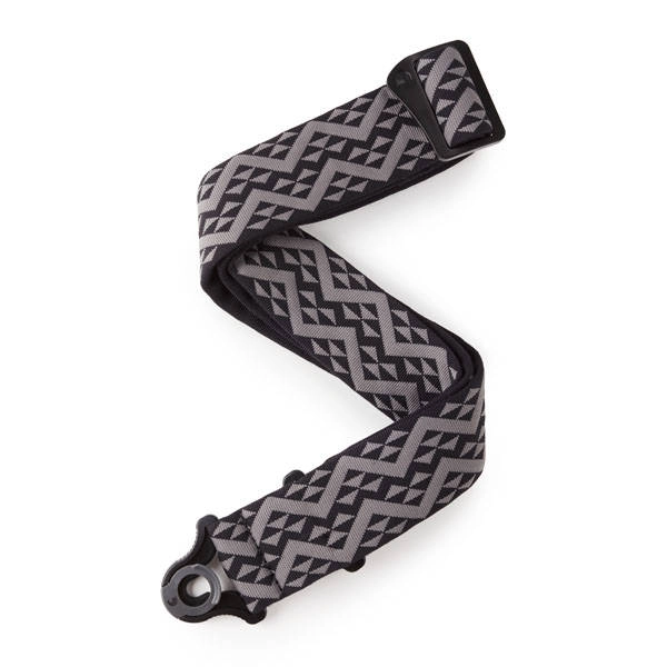 50mm Auto Lock Guitar Strap - Black Geometric Padded