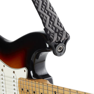 50mm Auto Lock Guitar Strap - Black Geometric Padded