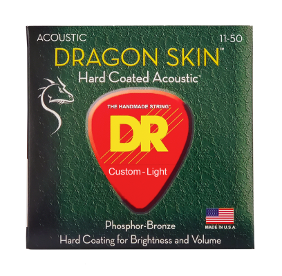 DR Strings - Dragon-Skin Coated Phosphor Bronze Acoustic Strings - 11-50