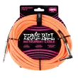 Ernie Ball - 18 Straight\/Angle Braided Cable - Neon Orange