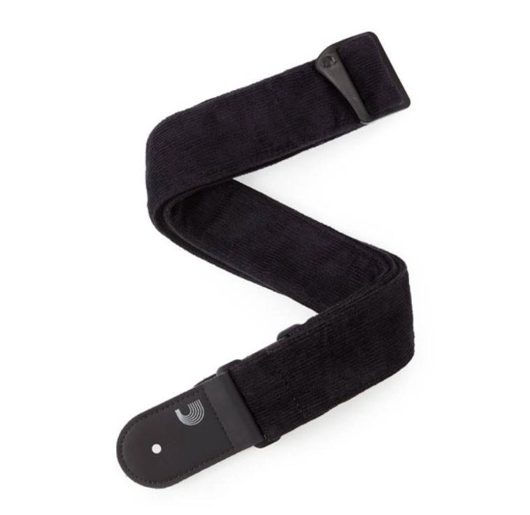 Corduroy Woven Guitar Strap - Black