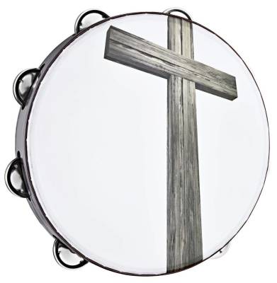 Gospel Praise & Worship Tambourine 1-Row - Cross