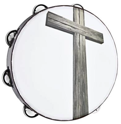 Gospel Praise & Worship Tambourine 1-Row - Cross