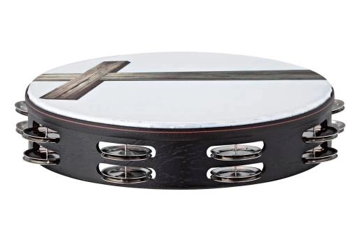 Gospel Praise & Worship Tambourine 2-Row - Cross