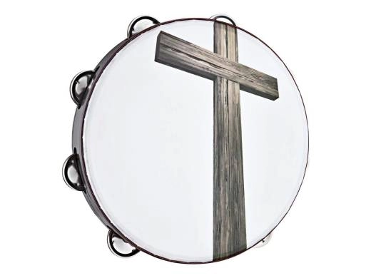 Gospel Praise & Worship Tambourine 2-Row - Cross