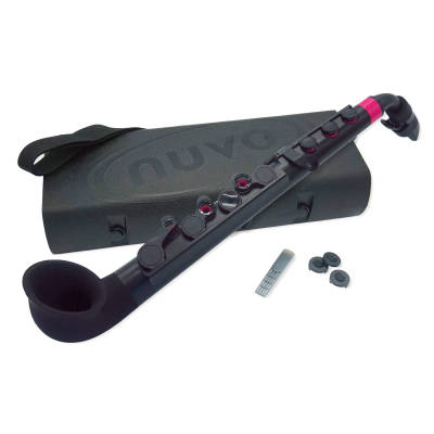 jSax Plastic Curved Starter Saxophone V2 - Black/Pink
