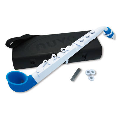 jSax Plastic Curved Starter Saxophone V2 - White/Blue