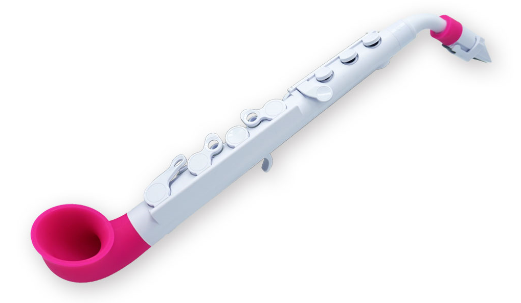 jSax Plastic Curved Starter Saxophone V2 - White/Pink