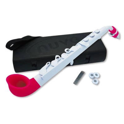 jSax Plastic Curved Starter Saxophone V2 - White/Pink