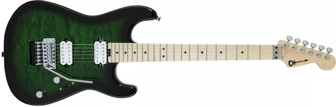 Pro-Mod San Dimas Style 1 HH FR M QM, Maple Fingerboard - Transparent Green Burst