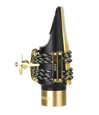 Hexa Ligature for Soprano Saxophone (Metal) - Champagne Gold