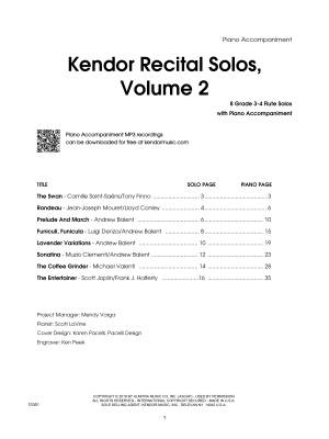 Kendor Recital Solos, Volume 2 - Flute/Piano - Book/Audio Online