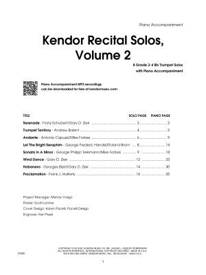 Kendor Recital Solos, Volume 2 - Bb Trumpet/Piano - Book/Audio Online