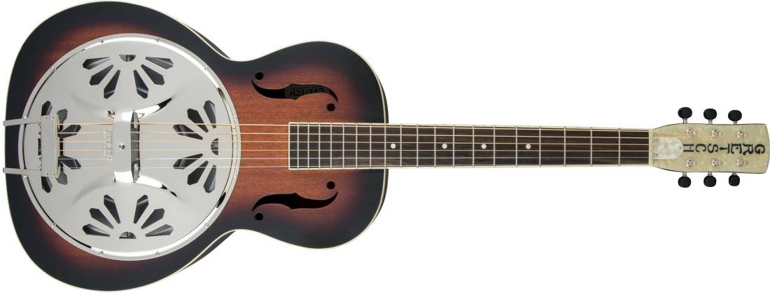 G9220 Bobtail Round-Neck A.E., Mahogany Body Spider Cone Resonator Guitar w/Pickup - 2-Colour Sunburst