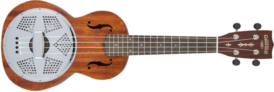 G9112 Resonator-Ukulele with Gig Bag, Ovangkol Fingerboard, Biscuit Cone - Honey Mahogany Stain