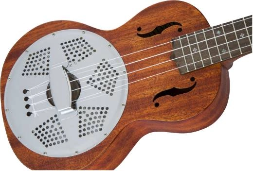 G9112 Resonator-Ukulele with Gig Bag, Ovangkol Fingerboard, Biscuit Cone - Honey Mahogany Stain