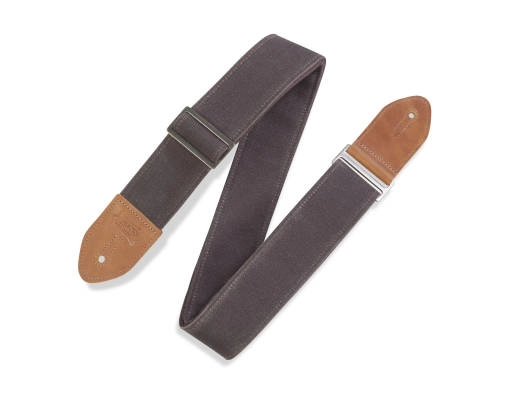2\'\' Wide Waxed Canvas Guitar Strap - Brown