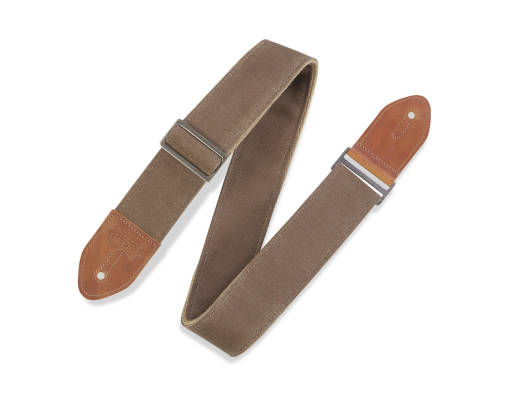 Levys - 2 Wide Waxed Canvas Guitar Strap - Tan