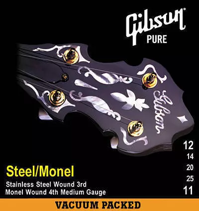 5 String Loop-End Banjo Strings (Wound 3rd) - 12-25