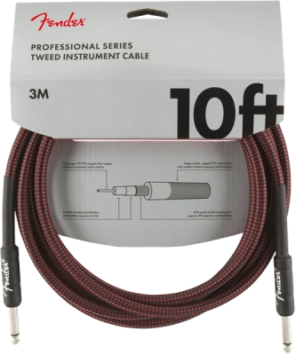 Fender - Professional Series Instrument Cable, 10, Red Tweed