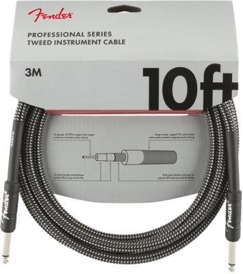 Fender - Professional Series Instrument Cable, 10, Gray Tweed