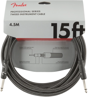 Fender - Professional Series Instrument Cable, 15, Gray Tweed