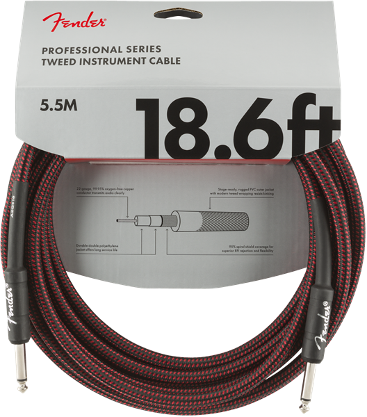 Professional Series Instrument Cable, 18.6\', Red Tweed