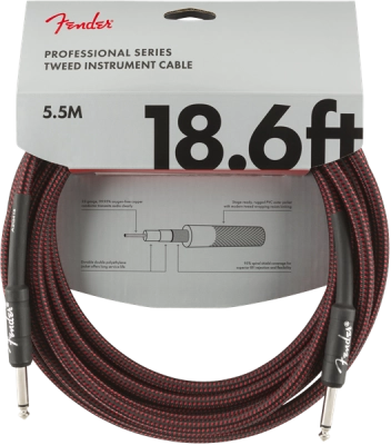 Fender - Professional Series Instrument Cable, 18.6, Red Tweed