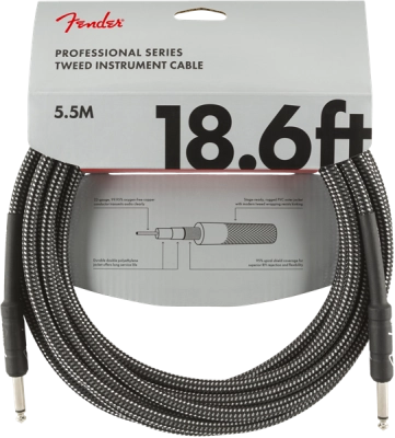 Fender - Professional Series Instrument Cable, 18.6, Gray Tweed