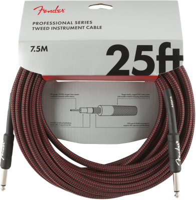 Professional Series Instrument Cable, 25\', Red Tweed